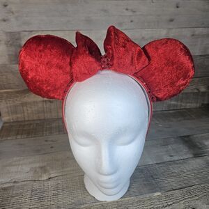 Minnie Mouse Ears Red Velvet Disney Ears Handmade